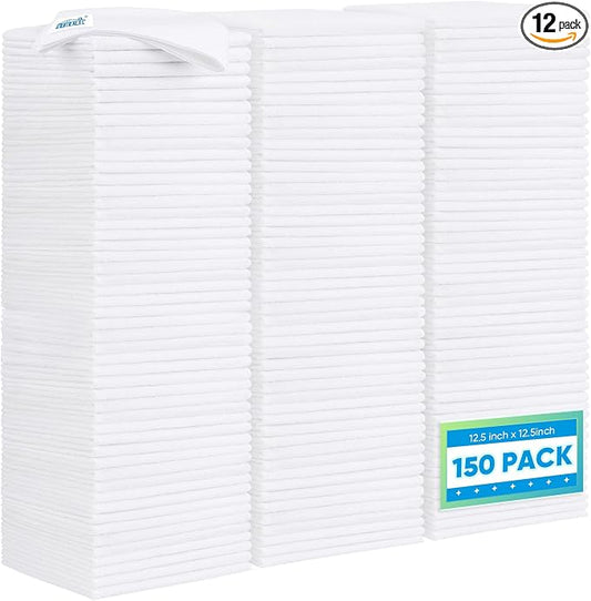 HOMEXCEL White Microfiber Cleaning Cloth 12 Pack, 12.5 x 12.5 inch Microfiber by HOMEXCEL