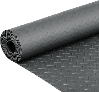 7.5 x 17 FT Garage Floor Mat, Thickened Diamond Plate PVC Garage Parking Mat by Dollate