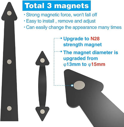 ZEKOO Garage Door Magnetic Decorative Hardware Kit, 8 Hinges 4 Handles Door - Image 3