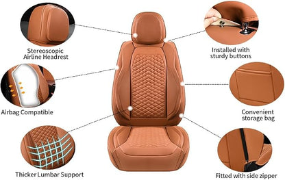 2 Packs Car Seat Covers Leather Car Seat Covers Universal Seat Covers - Image 6