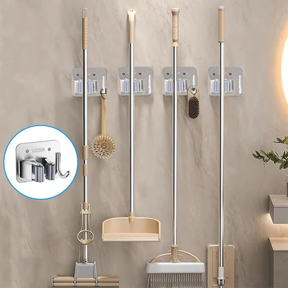 5 Pack Broom Holder Heavy Duty Stainless Steel Broom Hanger - Image 8