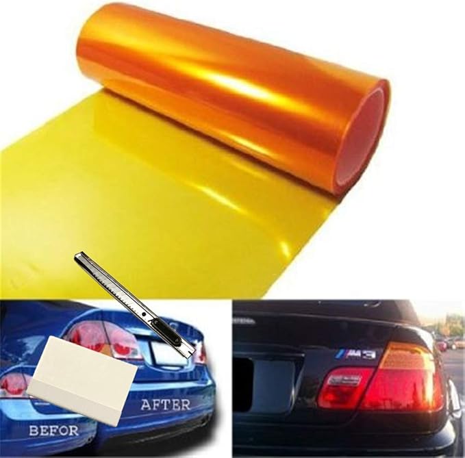12 by 48 Inches Self Adhesive Headlight, Tail Lights, Fog Lights Tint Vinyl Film by F+%26+B+LED+LIGHTS