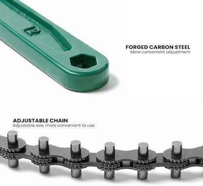 12 Inch Heavy-Duty Ratcheting Chain Wrench, Adjustable Oil Filter Pliers - Image 4