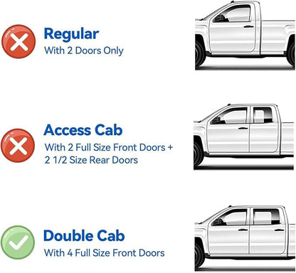 Window Visors Rain Guards for 2005-2015 Toyota Tacoma Double Cab, Out-Channel - Image 3