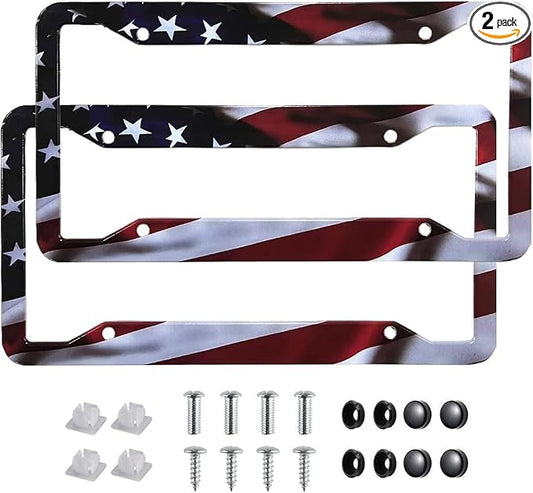 2Pack American Flag License Plate Frame by Unknown