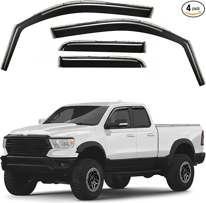 GrandWheel Co Smoke Tinted in-Channel Side Window Vent Visor Deflectors Rain by Unknown