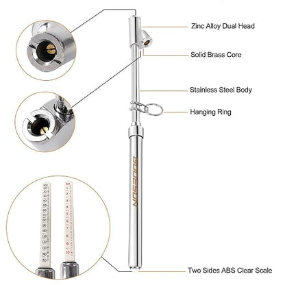 GODESON Dual Head Tire Pressure Gauge, Heavy Duty Tire Pressure Gauge Range - Image 2