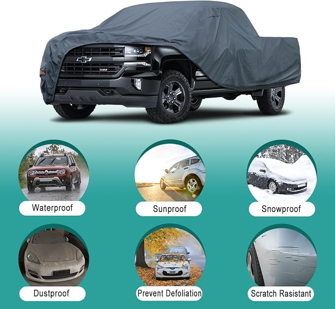 16 Layers Truck Cover Waterproof All Weater, Heavy Duty Outdoor Pickup Truck - Image 4