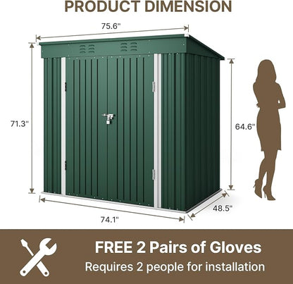 Bealife 6' x 4' Outdoor Storage Shed Clearance, Metal Outdoor Storage Cabinet - Image 8