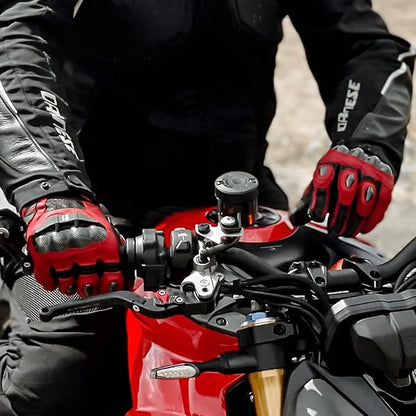 Harssidanzar Breathable Leather Motorcycle Gloves Touchscreen - Image 2
