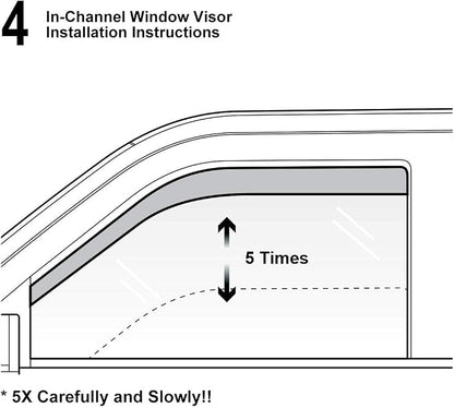 2pcs Compatible With 93-11 Ranger In Channel Style Sun Rain Guard Durable Side - Image 6