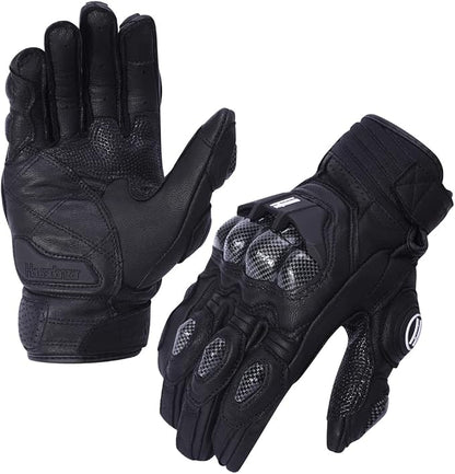 Harssidanzar Breathable Leather Motorcycle Gloves Touchscreen - Image 4