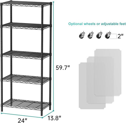 SINGAYE 5 Garage Heavy Duty Shelving Unit Kitchen Pantry Close Home Organizers - Image 3