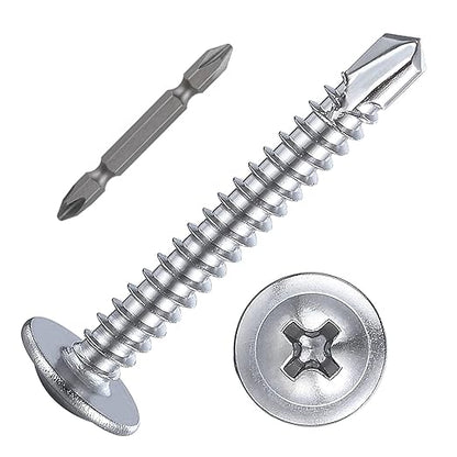 Wensilon #10×1-1/4”for Sheet Metal Self-Tapping Screws 410 Stainless Steel by Wensilon