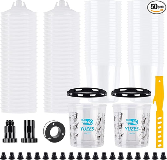 YUZES Paint Mixing Cups System 20 Ounce, 50 Disposable Paint Cups Liners and by YUZES