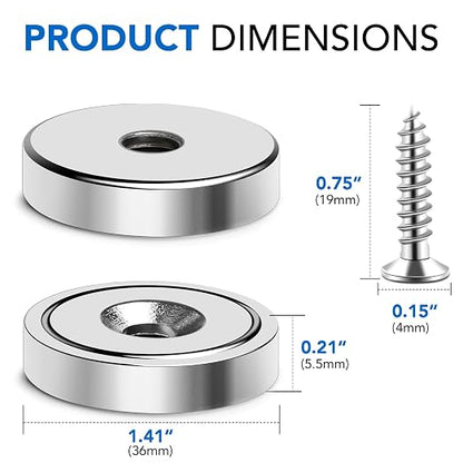 MIKEDE Magnets, 150LB Neodymium Cup Magnets - Image 3