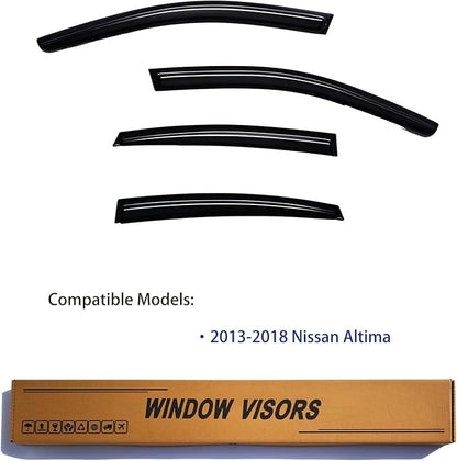 Window Visors Rain Guards fits 2013-2018 Altima, Out-Channel Window Wind - Image 2