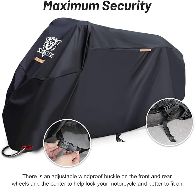 XYZCTEM Motorcycle Cover -Waterproof Outdoor Storage Bag, Made of Heavy Duty - Image 4