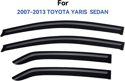 Window Visors Rain Guards for 2007-2013 Toyota Yaris Sedan, Out-Channel Window - Image 2