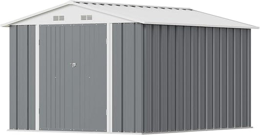 Greesum 8×10FT Outdoor Storage Shed, Metal Patio Storaged Sheds by BuynowfromGreesum