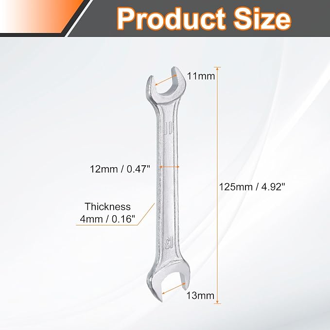 HARFINGTON 2pcs Double Open End Wrench 11mm x 13mm Metric 15 Degree Offset - Image 2