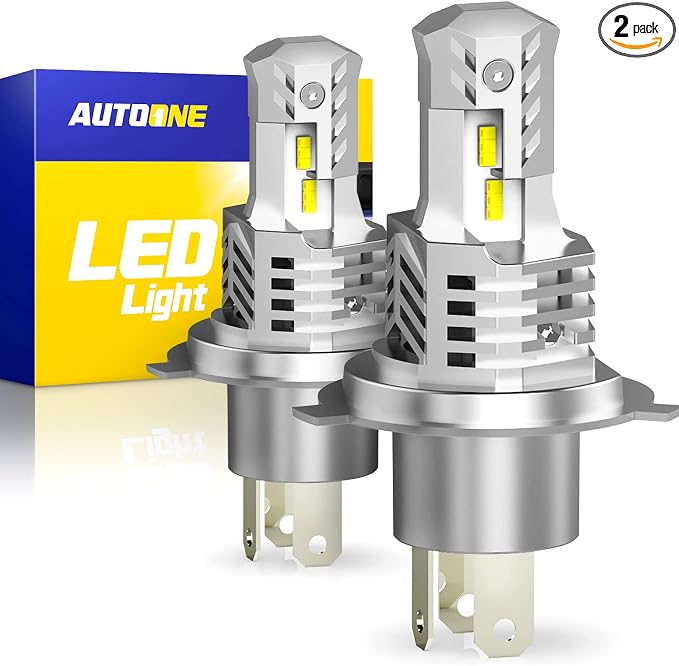 AUTOONE 9003/H4/HB2 Bulbs LED Super Bright, 6000K White H4 Fog Lights Halogen by AUTOONE