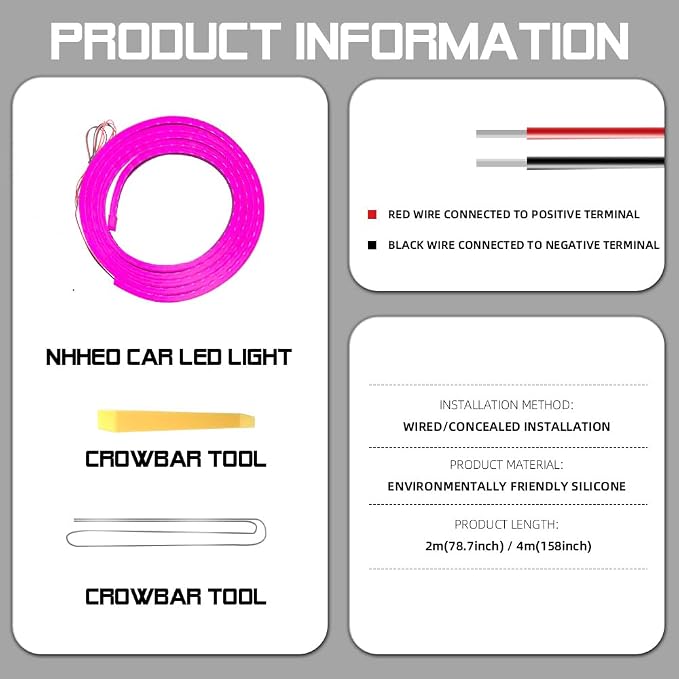 Car LED Strip Light For Trunk, 79Inch IP67 Silicone Waterproof Neon Light Strip - Image 8