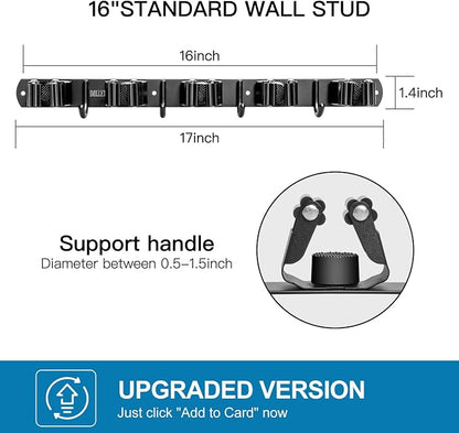 IMILLET 2 Pack Broom and Mop Holder Wall Mounted, Broom Holder Stainless Steel - Image 3