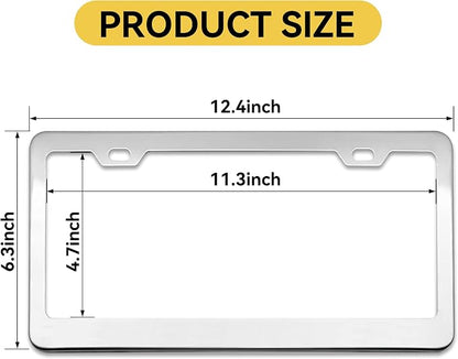 Mirror Polished Heavy Duty Stainless Steel License Plate Frame - Image 6