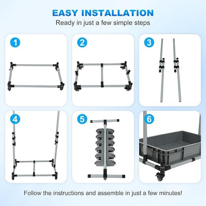 Broom and Mop Holder Freestanding Mobile Cleaning Tool Storage Rack, Floor - Image 5