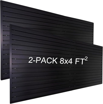 Slat Wall Paneling Garage Wall Organizer, PVC Black Slatwall Panels 2 Pack 4x8 by FRAYSCENT