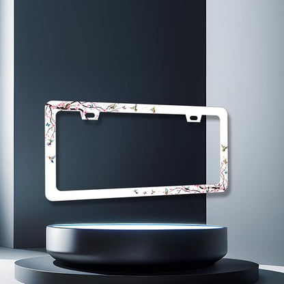 Hummingbird License Plate Frame Cherry Blossom Pink Flower License Plate Holder - Image 7