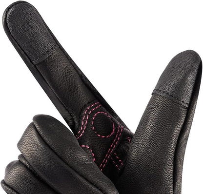 Harssidanzar Women's Motorcycle Gloves, Leather Motorcycle Gloves, Motorbike - Image 5