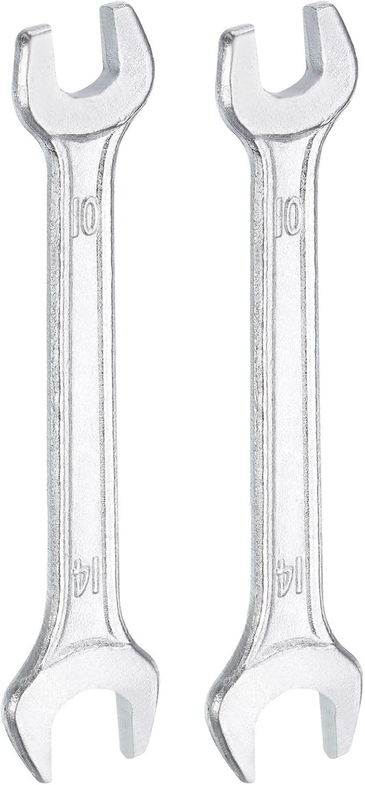 HARFINGTON 2pcs Double Open End Wrench 10mm x 14mm Metric 15 Degree Offset by HARFINGTON