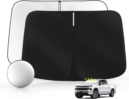Windshield Sun Shade for Silverado 1500 2019-2025 2026 Foldable Sunshade Custom by SULAGIWINDSHIELDSUNSHADE