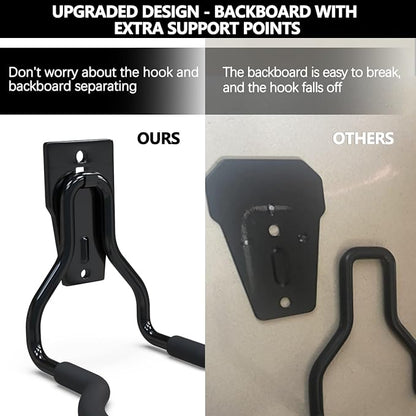 3-H Weed Eater Hanger 2 Pack, 2 Large Garage Wall Hooks, 1 Extension Strap - Image 2