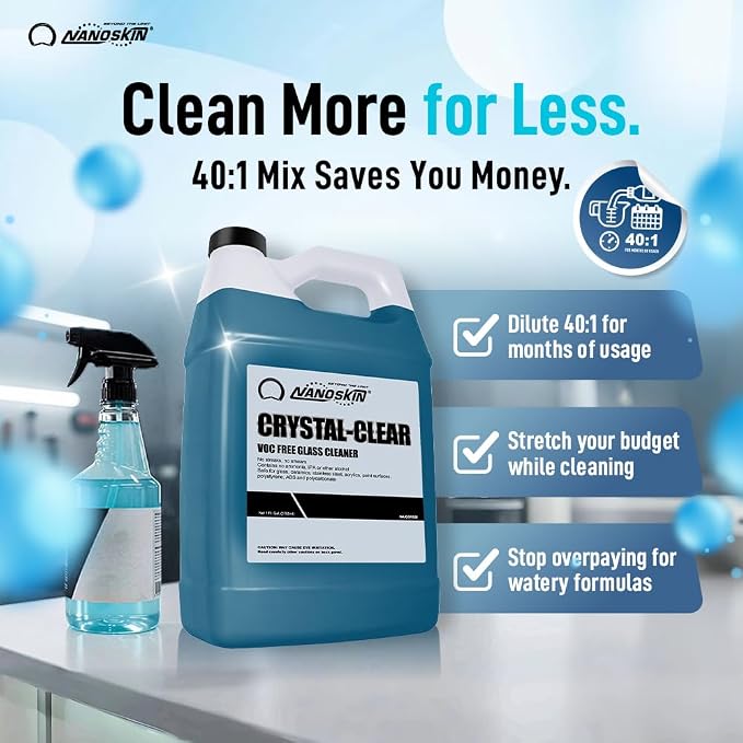 Nanoskin CRYSTAL-CLEAR VOC-Free Glass Cleaner, 32 Oz. Pack - Image 4