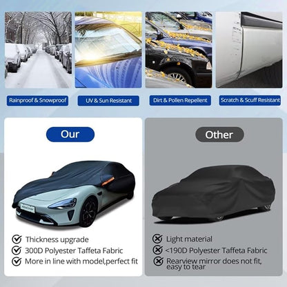 6 Layer Heavy Duty Car Cover Waterproof All Weather Protection - Image 4