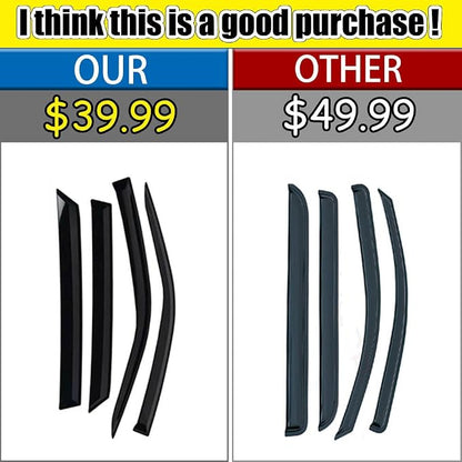 Rain Guards for Jeep Wrangler JK 2007-2018, Tape-on Side Window Deflectors for - Image 2
