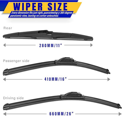 3 wipers Replacement for 2017-2022 KIA Sportage/2019-2021 2022 2023 Hyundai - Image 2