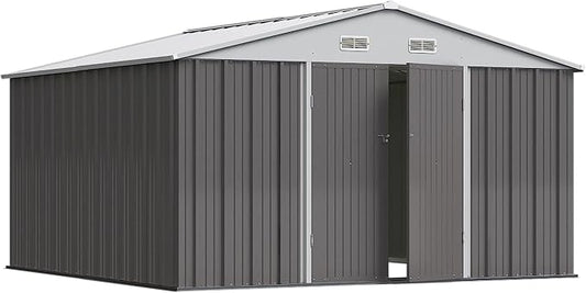 Greesum 10×10FT Outdoor Storage Shed, Metal Patio Storaged Sheds by BuynowfromGreesum