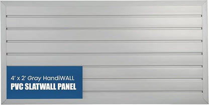 HANDIWALL PVC Slatwall Garage Wall Organizer, 4x2ft Heavy Duty Framed Slatwall by HandiSOLUTIONS