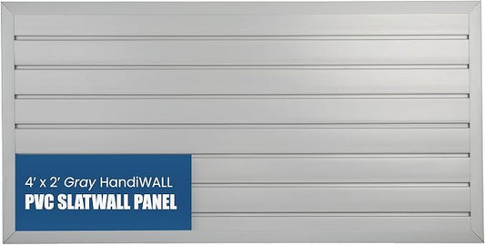 HANDIWALL PVC Slatwall Garage Wall Organizer, 4x2ft Heavy Duty Framed Slatwall by HandiSOLUTIONS