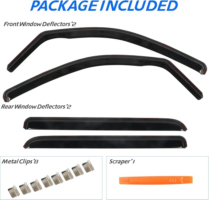 in Channel Rain Guards Fit for Truck 2009 2010 2011 2012 2013 2014 Ford F150 - Image 8