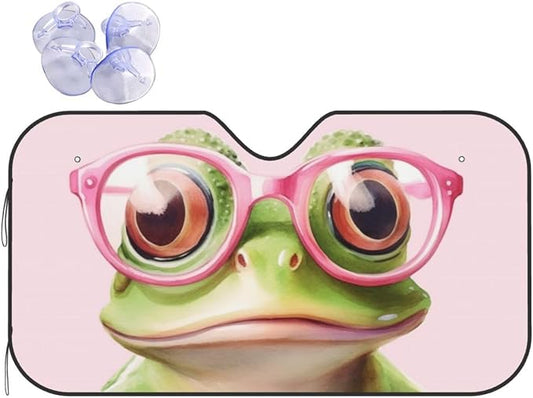 Funny Frog Car Sun Shade Windshield Sunshade Foldable Front Window Shield Cover by mutakin