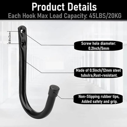 Heavy Duty Garage Storage Hooks, 3.4Inch J Utility Garage Wall Hooks - Image 3