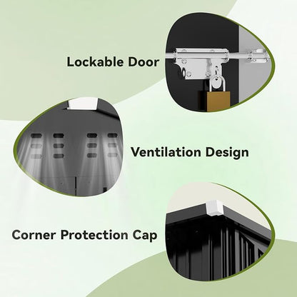 COMHOMA Shed Outdoor Storage Shed Metal, Lockable Doors Tool Sheds - Image 3