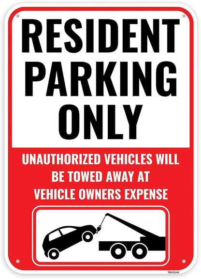 1PC Resident Parking Sign, 14 x 10 Inches by Venicor