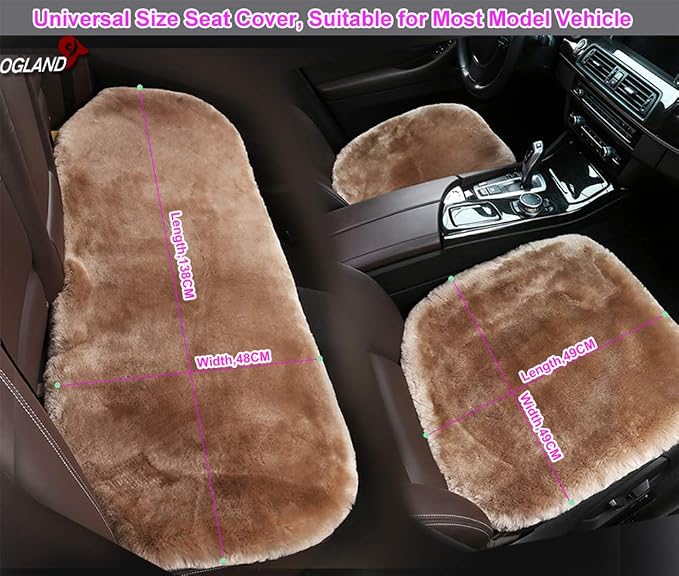 Fluffy Genuine Australia Sheepskin Car Seat Cover - Image 7