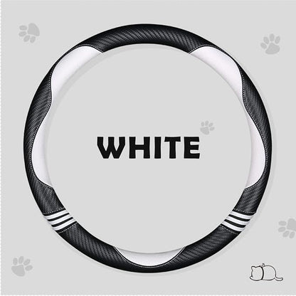 Car Steering Wheel Covers for Women Girl Padded Carbon Fiber PU Leather Cute - Image 3